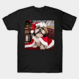 A Very Merry Shih Tzu Christmas In Santa Hat T-Shirt